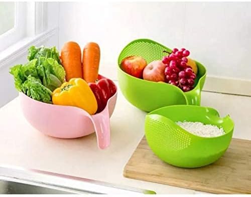 Miniatura 6 de Filtro de lavado de arroz, colador, colador, colador, fruta, verduras, cuenco, escurridor, herramientas de limpieza, kit de cocina para el hogar (S,