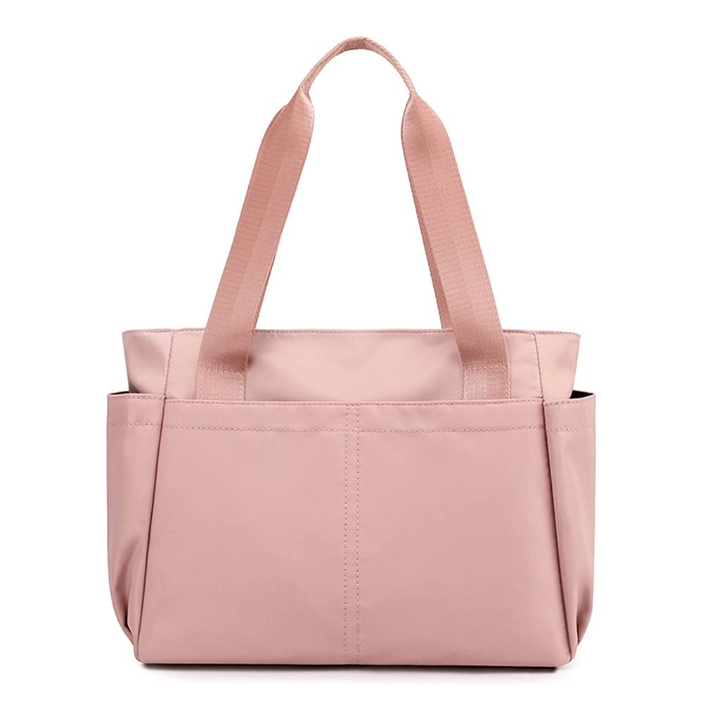 Sac à bandoulière multi-poches en nylon rose résistant et léger - 8