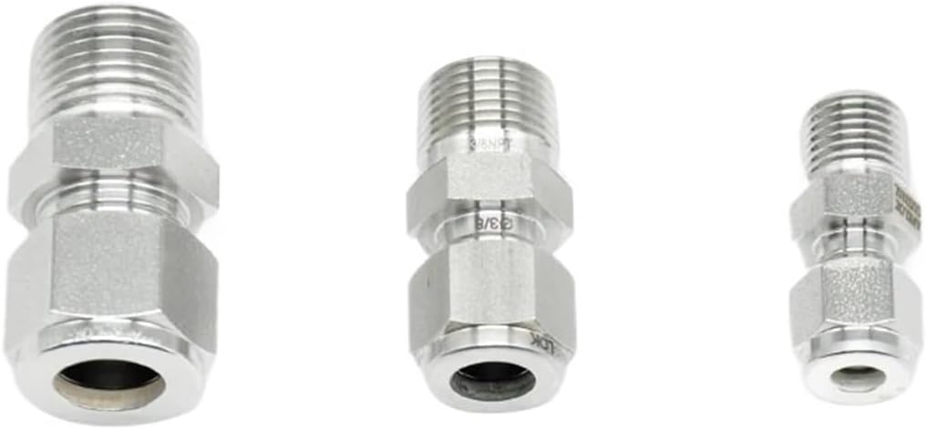 3/8in Tube x 1/8in NPT Male Stainless Steel 316 Ferrule Fittings Male Connector Compression Tube Fittings(MC-0806N)