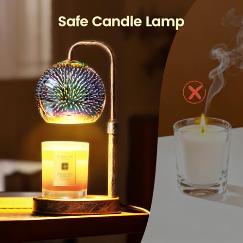 Glocusent Candle Warmer Lamp with Timer, Dimmable, Adjustable Retro 2 Bulbs - image 7