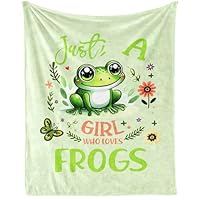 Frog Throw Blanket - Soft Flannel Frog Blankets for Girls Boys Kids Frog Lovers - Warm Frog Throw Blankets for All Season Lap, Chair, Sofa - 50\"x40\"
