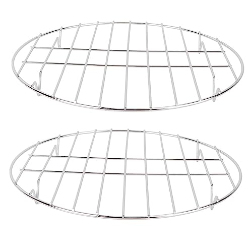 SOLUSTRE 2Pcs Stainless Steel Barbecue Grill Rack Non Stick Design for Cooking Steak Lamb and Chicken and Lightweight Bbq Tools for Outdoor Grilling and Picnic