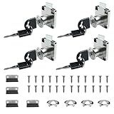 BMZXCH 4 Sets 22mm Möbelschloss Sicherheits Schrankschloss Nachrüsten Nockenschloss mit Schlüssel Gleich, Aufschraubschloss Möbel, Schrank Schubladenschloss, Rostfreier Stahl Spindschloss für Schränke