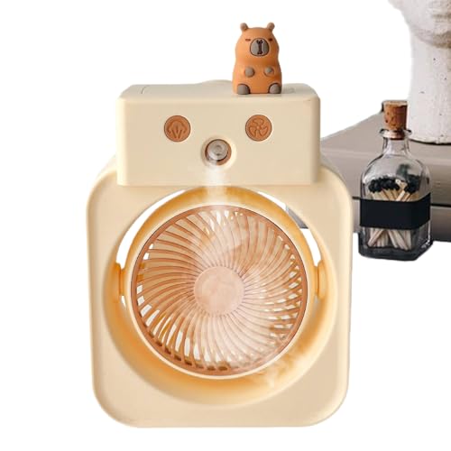 Ventilador portátil Mister | Ventilador de pulverización de agua de 3 velocidades – Humidificador de pulverización de refrigeración recargable por USB compacto para coche, camión, camping, lugar de