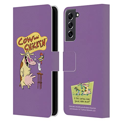Étui portefeuille en cuir Cow and Chicken pour smartphone Samsung Galaxy S21 FE 5G