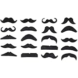 XOYIXOYI para vello facial, bigotes falsos autoadhesivos, 20 piezas de barbas de disfraces reutilizables para adultos y niños, accesorios de disfraces para juegos de fiesta, busca