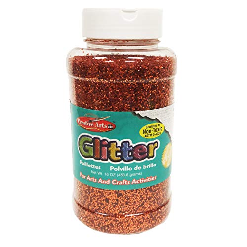 Creative Arts by Charles Leonard Glitter, 16 Ounce Bottle, Orange (41165)