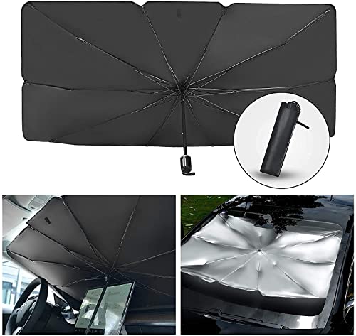 Image of Nanzu Car Sun Shade Windshield Cover | Umbrella Windshield Sun Shade for Car Front Window | Sun Protection & Heat Insulation Foldable Sun Shade
