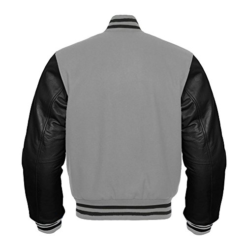 Image of Premium Letterman Baseball School College Bomber Varsity Jacket Purple & Gold Genuine Leather Sleeves