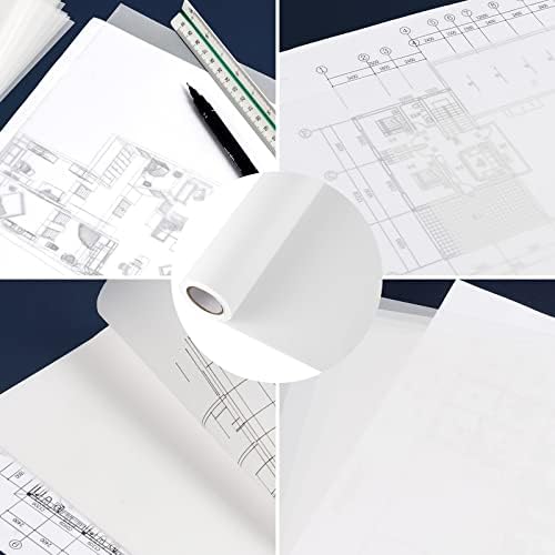 50 m x 30 cm rolka papieru przezroczystego, rolka do szkicowania 26 g/m², papier malarski, rolka papieru do wycinania, do rysowania, szkicowania, pakowania prezentów wielkanocnych