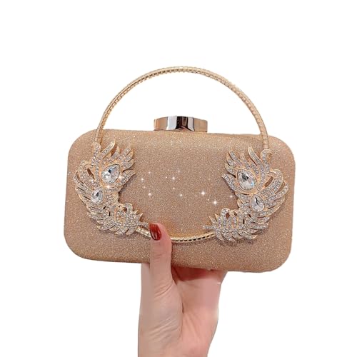Sac à main femme doré 19x11cm avec petite chaîne de créateur