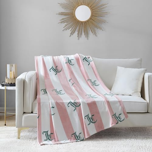 Juicy Couture Cabana Plüsch-Überwurfdecke, 127 x 178 cm, luxuriöse Mikrofaser-Plüschdecke für ultimativen Komfort und gemütliche Wärme – Ansicht 5