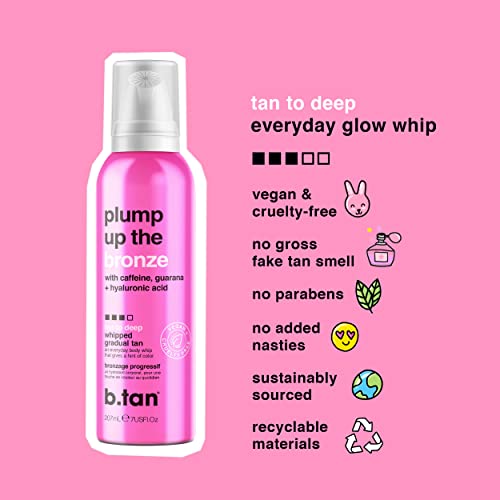 b.tan Graduelle Selbstbräunungsmousse | Plump Up the Bronze - Aerosol, TIefere, Dunklere, Graduelle Bräunungsergebnisse, Vegan, 207 ml – Ansicht 2