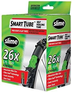 Slime 2 x Bike Inner Tubes 27.5 x 1.90-2.125 650B Mountain Bikes Schrader Valves Filled To Instantly Seal And Repair Punctures