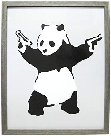 Amazon Co Jp バンクシー アートフレーム Panda With Guns Banksy ポスター パンダ 拳銃 ストリートアート グラフィティー パネル 絵 複製画 代表作 有名作品 グッズ 店舗用ポスター インテリア アメリカン雑貨 ホーム キッチン