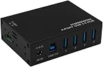 Kingwin Industrial USB 3.0 Hub 10-Port, Heavy-Duty Metal Mountable USB Hub with Power Adapter, 5Gbps SuperSpeed Powered USB Splitter for PC, Laptop, Mac, POS Systems & Factory Automation.