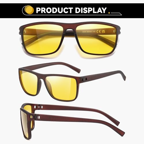 Night Vision Glasses for Men and Women Yellow Safety Driving Glasses with UV Protection and Anti Glare3