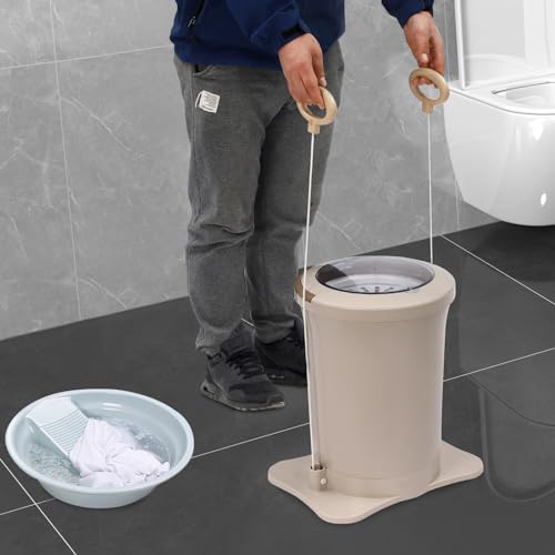 Manual Dehydrator, 3.17 Gallon Portable Washing Machine Mini Clothes Dehydrator for Small Clothes Baby Clothes Socks Apartment Dorm RV Travel Camping Home (Apricot)