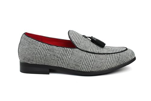 Men's Slip On Real Leather Loafer Tassel Dress Shoes3