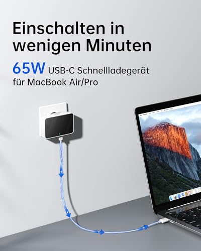 Cargador plano USB C evita cables doblados detras del sofa con carga de 65W 3