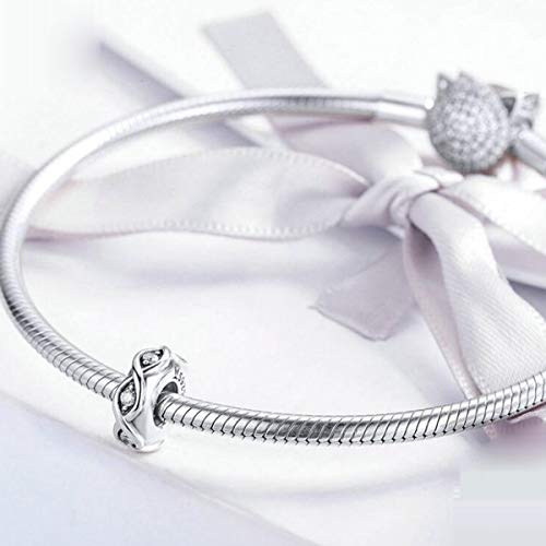 Anniversary Christmas Charms Clip Charm Stoppers Beads Original 925 Sterling Silver Stars Flower Crystal Spacer Bead for Bracelet Charm3