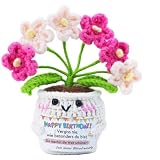 Velkorth Geburtstagsgeschenk für Frauen – Positive Kartoffel Geburtstag mit Handgehäkelten Blumen, Originelles Geschenk für Mama, Freundin, Oma, Mit Liebesbotschaft, Perfektes Happy Birthday Geschenk