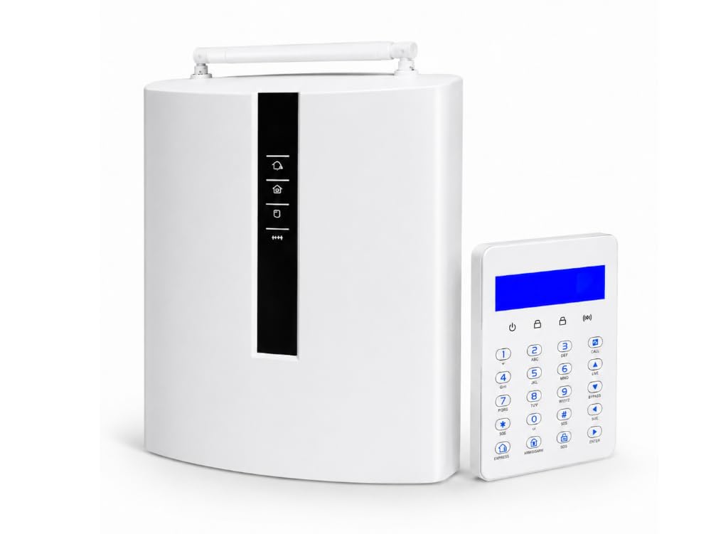 DEFCON X CENTRALE ALLARME IP/GSM 4G WIRELESS E FILARE CON GESTIONE DA APP LAN/GPRS 8 AREE TASTIERA TOUCH