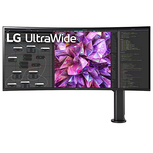 LG 21:9 Curved UltraWide™ QHD+ IPS Monitor 95.29 cm (37.5 Inch), 3840 x 1600, HDR 10, DCI-P3 95% Color Gamut, 3-Side Virtually Borderless, DP, HDMI, USB Type-C™, Speakers, HP Out, Ergo Stand, 38WQ88C