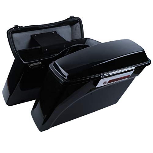 XMT-MOTO Hard Saddle bags Trunk w/Lid & Latch Key fits for 1994-2013 Harley