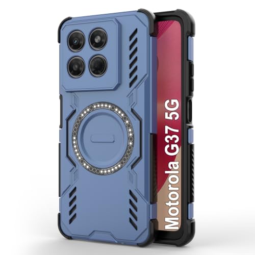 Image of Zapcase Back Case Cover for Motorola G37 5G | Magnetic Case with Built-in Metal Ring | Supports MagSafe Charger, Wallet & Car Mount | Shockproof Hybrid PC + TPU | Blue
