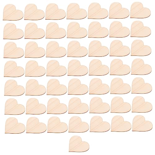 NUOBESTY 50pezzi Trucioli Di Legno Forma Di Cuore Di Decorazioni Fai Da Te in Legno Sicuro Accessori Per Artigianato in Per Ragazzo Ragazza Ragazza