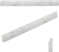 Vista 10 de 10 piezas de moldura de corona de mármol blanco de Carrara para sillas, 2x12 pulgadas de borde biselado para baño, cocina, ducha, sala de estar