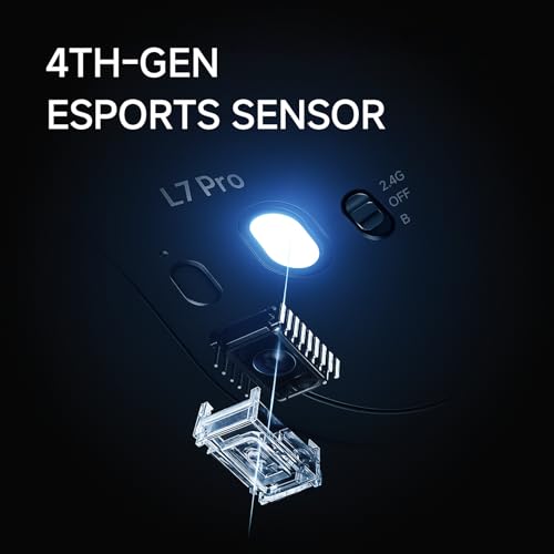 FOXMM x MCHOSE L7 Pro Souris Superlight 39g, Capteur 26 000 DPI, 6 DPI Réglables, Taux de Polling 8K Hz avec Récepteur 8K Ultra-Rapide, Souris de Jeu sans Fil/Filaire BT/2,4 G, Batterie 200 h Blanc – Image 5