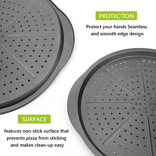 Beasea Bakeware With Holes Pizza Pan, 14 Inch Nonstick Pizza Tray For Oven, Carbon Steel Round Pizza Bakeware Sheet For Restaurants And Homemade Oven Baking Supplies #TOP3