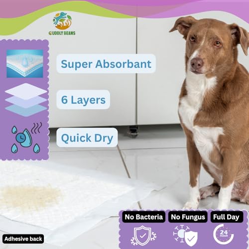 Image of Pee Pads | Cotton Top | Lavender | Leak Proof | XL 30 Count | Super absorbent leak-proof pee pads with cotton top for dogs and cats