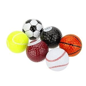 Funny Novelty Practice Golf Balls 6Pack for Kids Men Woman, Christmas Birthday Gift