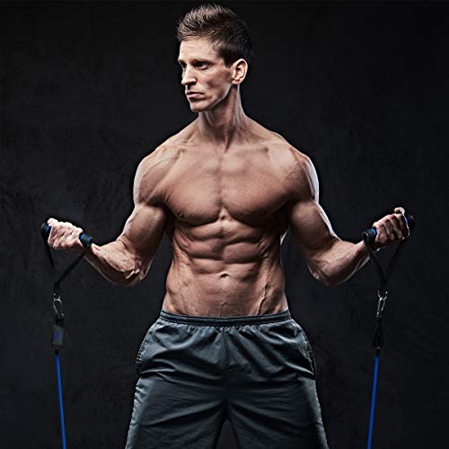 CORATED Resistance Bands Set - Beginner - Professional - Exercise Band for Working Out - Includes Stackable Workout Bands, Handles, Ankle Straps and Carry Bag