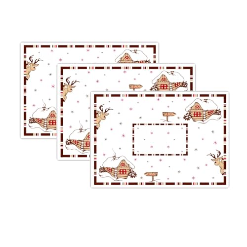 MAQA 250 uds. Manteles Individuales de Papel Desechables Baita, manteles Individuales navideños Americanos 30x40 cm, Ideales como manteles Individuales con Motivos navideños