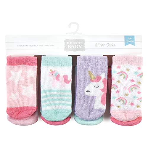 Image of Hudson Baby Baby 8-pack Cotton Rich Newborn and Terry Socks