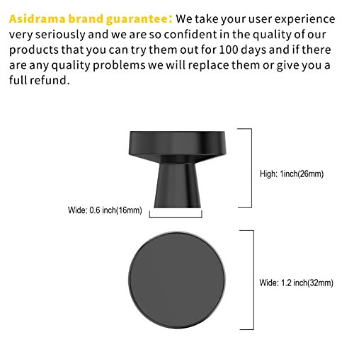 Image of Asidrama 20 Pack Matte Black Cabinet Knobs Heavy-Duty Solid Kitchen Cabinet Pulls Drawer Black Hardware for Bathrooms Cabinets