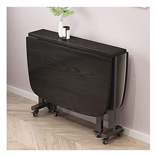 Mesa de comedor plegable expandible con ruedas, mesa de madera para restaurante, salón, patio, 120 cm, diseño multifuncional con sillas incluidas
