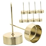 AKOOSY 12 Stück Teiliges Kerzenhalter Metallspitze Goldfarbene Tischdeko und Weihnachtsbaumhalter Stabiler Kerzenhalter für Festliche Partydekoration und Adventskranz Einfache