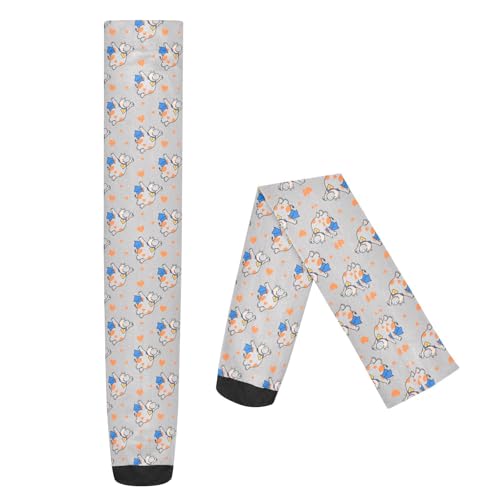 miaozhen Calcetines de tubo cómodos para ocasiones especiales, calentadores para mujer, hipopótamo, divertido, animal, corazón, naranja, gris