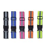 ConBlom Reflektor Gürtel, 5X Hohe Sichtbarkeit Kinder Erwachsene Reflektierender Sicherheitsgürtel, Reflektoren Gurt Reflexgurt für Laufen, Joggen, Walking, Radfahren Reflektor Gürtel(5 Farben)