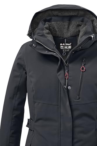 Killtec Damen Parka Funktionsparka mit abzippbarer Kapuze KOW 165 WMN PRK wasserdicht, Winddicht, atmungsaktiv 00200-schwarz 42