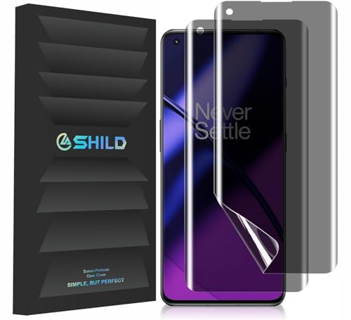 Image of EZ-GLAZ Privacy Screen Protector for OnePlus 11 (6.7 inch Curved Display) | Anti-Spy HD Clear Flexible Film | Bubble-Free Easy Installation Kit | Scratch Resistant | Case Friendly (Pack of 2)