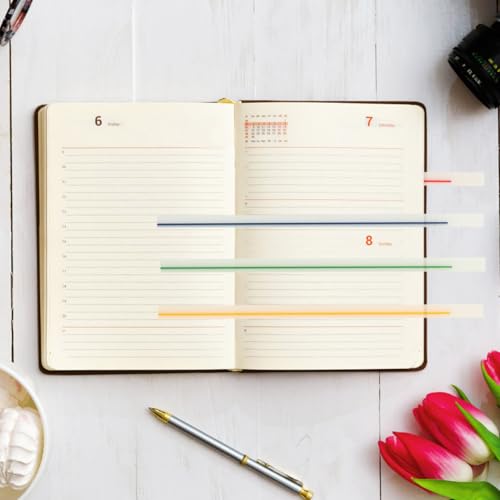 HOMSFOU Selbstklebende Lesestreifen 4Er Set 7.87X2.36In Fluoreszierende Markierungsstreifen Transparent Für Bücher Lesen Schulbedarf Und Diy Lesezeichen