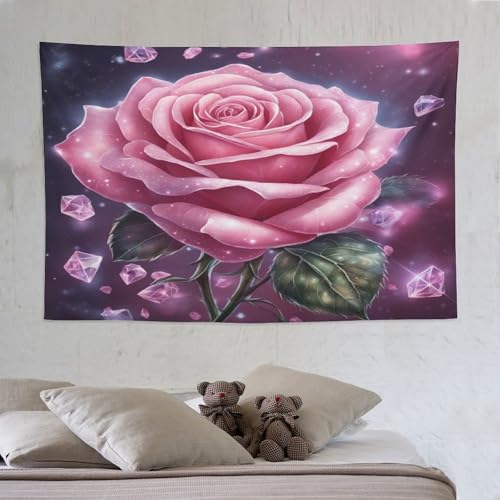 Rose tapisserie murale insuffle une atmosphere romantique dans votre decoration de salon