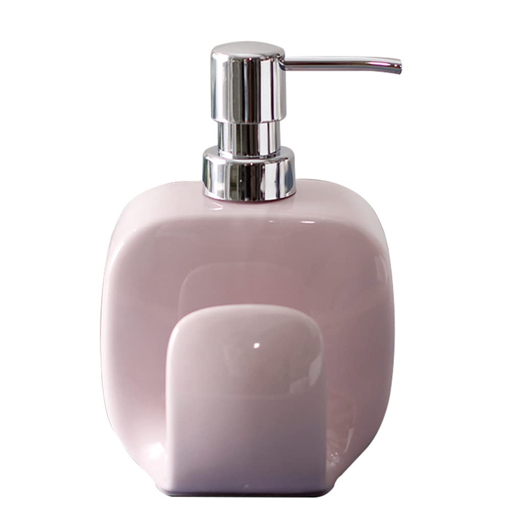 Kitchen Soap Dispenser Ceramic Soap Dispenser Bathroom Kitchen Dispenser Household Soap Dispenser Lotion Dispenser Square 400ml Reusable Handsoaps Dispenser(A)