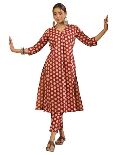 Image of INDO ERA Women Pure Cotton Kurta Palazzo Set | Printed Kurta with Palazzo Pants | Summer Friendly, Office Wear Co-Ord Set | Cord Set For Women Cotton